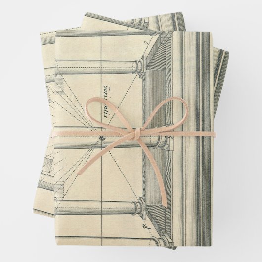  architectuur, Romein Portico met kolommen Inpakpapier Vel (In situ)