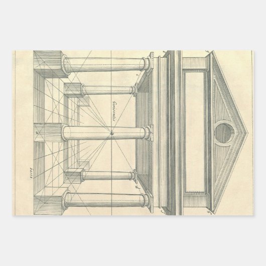  architectuur, Romein Portico met kolommen Inpakpapier Vel (Voorkant)