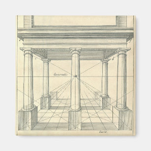  architectuur, Romein Portico met kolommen Magneet