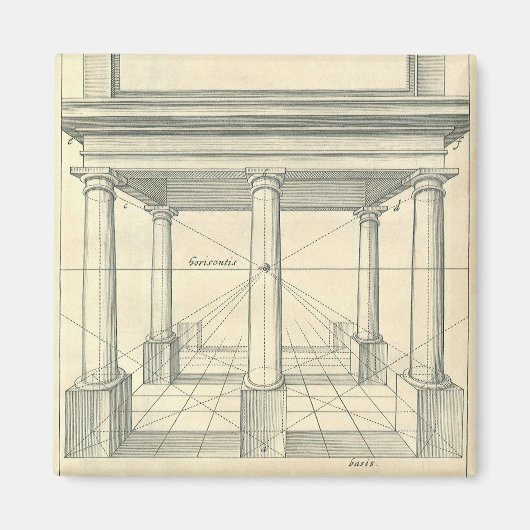 architectuur, Romein Portico met kolommen Magneet (Voorkant)