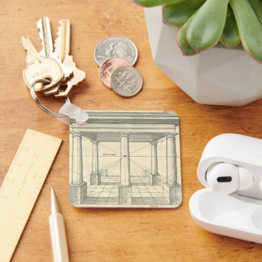  architectuur, Romein Portico met kolommen Sleutelhanger (Bureau)