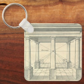  architectuur, Romein Portico met kolommen Sleutelhanger (Voorkant)