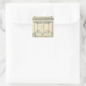 architectuur, Romein Portico met kolommen Vierkante Sticker (Tas)