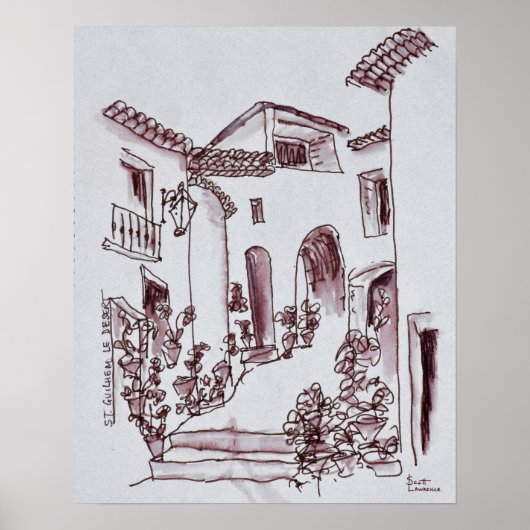 Architectuur | Saint-Guilhem-Le-Desert, Frankrijk Poster (Voorkant)