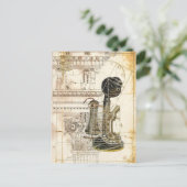 architectuur steampunk antiek  telefoon briefkaart (Staand voorkant)