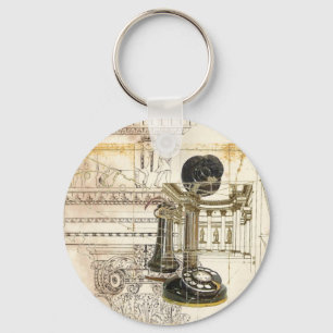 architectuur steampunk antiek  telefoon sleutelhanger