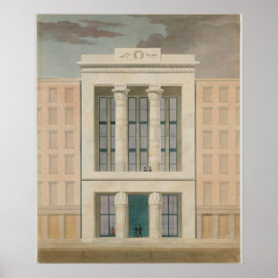 architectuur tekening bouwterrein poster