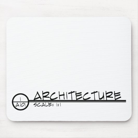 Architectuur Tekening Titel Mousepad (donker) Muismat (Voorkant)