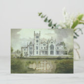 architectuur, uitnodiging van het Franse Chateau (Staand voorkant)