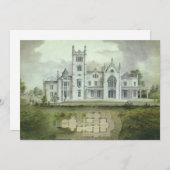 architectuur, uitnodiging van het Franse Chateau (Voorkant / Achterkant)