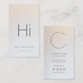 Architectuur van Chic Monogram Interior Designer Visitekaartje (Voorkant / Achterkant)