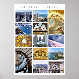 Architectuur van Chicago - momentopnamen van Chica Poster