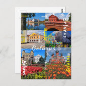 Architectuur van de Belarussische Minsk Grodno Pin Briefkaart (Voorkant / Achterkant)