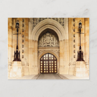 Architectuur van de deur van het Britse parlement Briefkaart