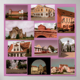 Architectuur van de Mir Mir-steun in Belarus Poster