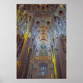 Architectuur van de Sagrada Familia-kathedraal Poster