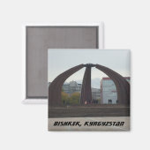 Architectuur van de Sovjet-Unie - Bisjkek, Kirgizi Magneet (Voorkant / Achterkant)