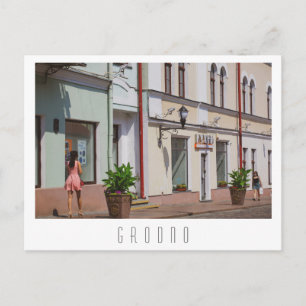 Architectuur van de stad Belarus Grodno Cityscape Briefkaart