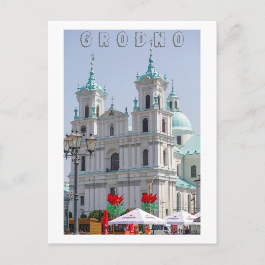 Architectuur van de stad Belarus Grodno Cityscape Briefkaart (Voorkant)