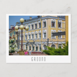 Architectuur van de stad Belarus Grodno Cityscape Briefkaart