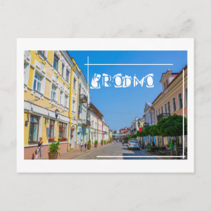 Architectuur van de stad Belarus Grodno Cityscape Briefkaart