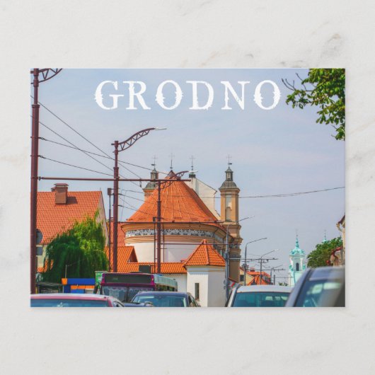 Architectuur van de stad Belarus Grodno Cityscape Briefkaart (Voorkant)