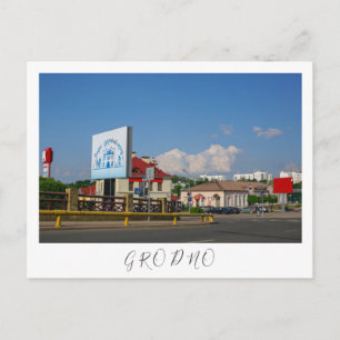 Architectuur van de stad Belarus Grodno Cityscape Briefkaart