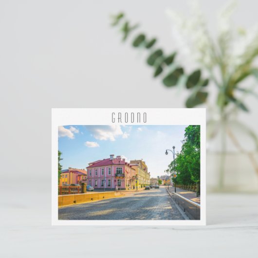 Architectuur van de stad Belarus Grodno Cityscape Briefkaart (Staand voorkant)
