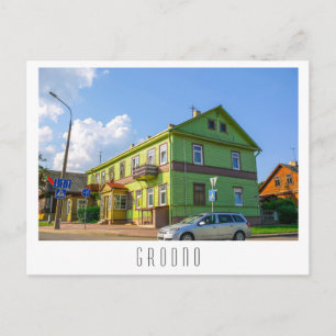 Architectuur van de stad Belarus Grodno Cityscape Briefkaart