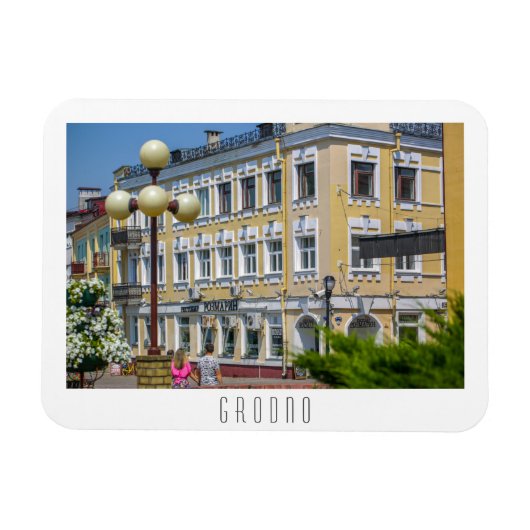 Architectuur van de stad Belarus Grodno Cityscape Magneet (Horizontaal)