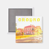 Architectuur van de stad Belarus Grodno Cityscape Magneet (Voorkant / Achterkant)