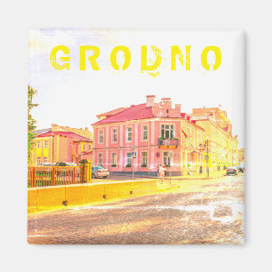 Architectuur van de stad Belarus Grodno Cityscape Magneet