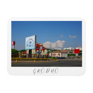 Architectuur van de stad Belarus Grodno Cityscape Magneet