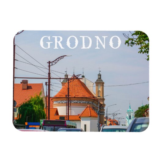 Architectuur van de stad Belarus Grodno Cityscape Magneet (Horizontaal)