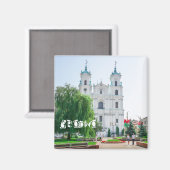 Architectuur van de stad Belarus Grodno Cityscape Magneet (Voorkant / Achterkant)