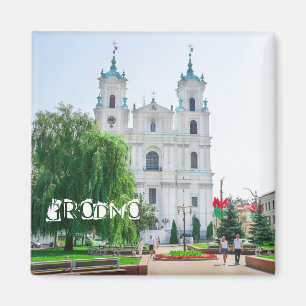 Architectuur van de stad Belarus Grodno Cityscape Magneet