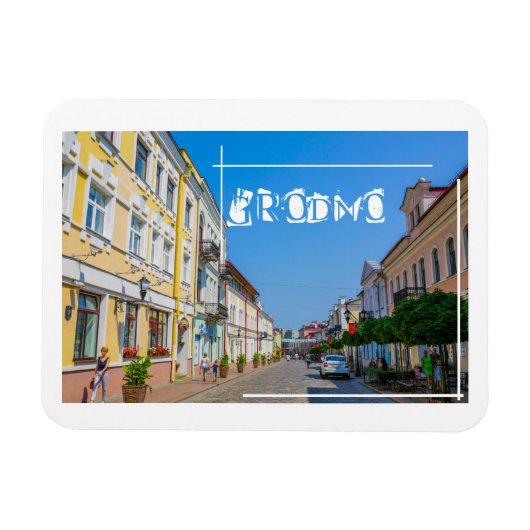 Architectuur van de stad Belarus Grodno Cityscape Magneet (Horizontaal)