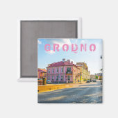 Architectuur van de stad Belarus Grodno Cityscape Magneet (Voorkant / Achterkant)