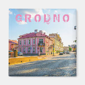 Architectuur van de stad Belarus Grodno Cityscape Magneet (Voorkant)