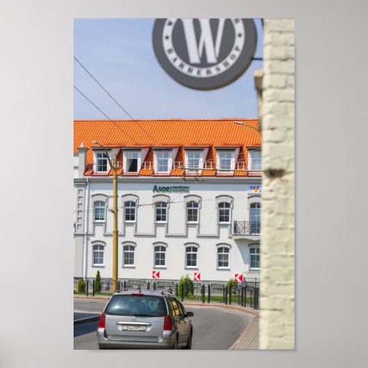 Architectuur van de stad Belarus Grodno Cityscape Poster (Voorkant)