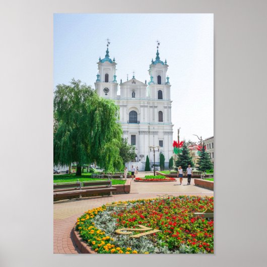 Architectuur van de stad Belarus Grodno Cityscape Poster (Voorkant)