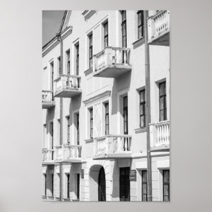 Architectuur van de stad Belarus Grodno Cityscape Poster