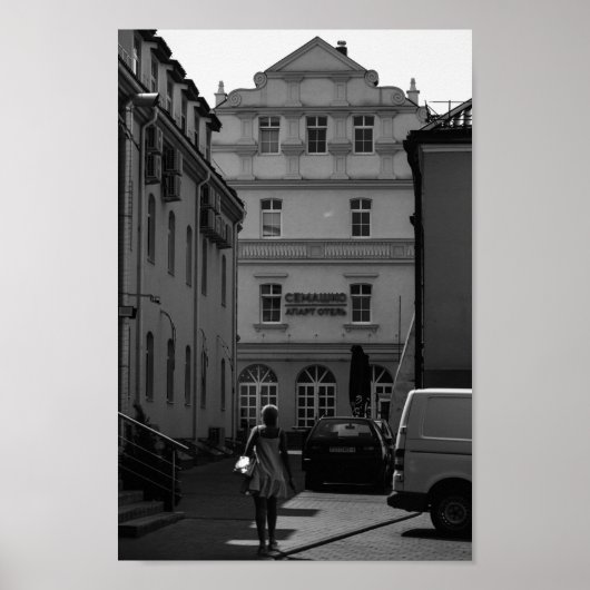Architectuur van de stad Belarus Grodno Cityscape Poster (Voorkant)