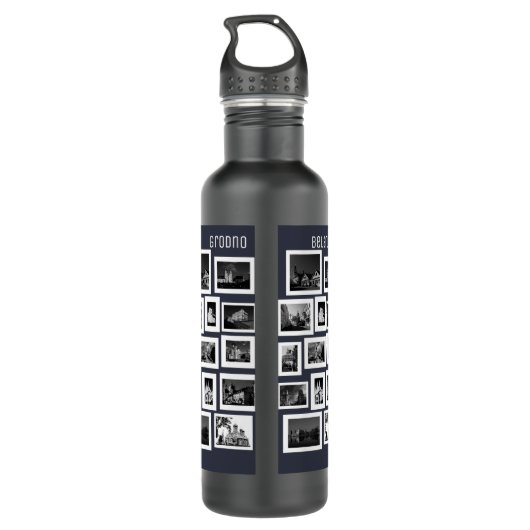 Architectuur van de stad Belarus Grodno Minsk Waterfles (Achterkant)