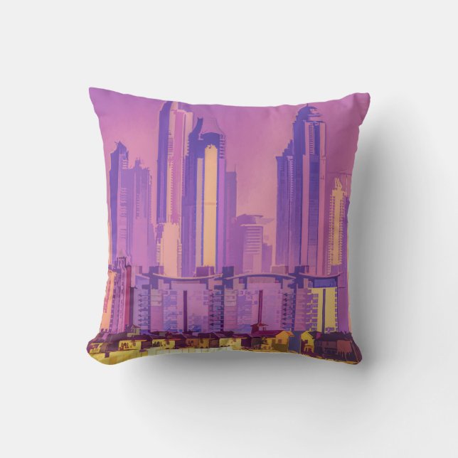 Architectuur van Dubai Kunst Kussen (Voorkant)