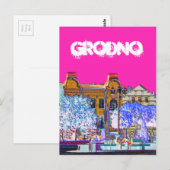 Architectuur van Grodno Belarus Briefkaart (Voorkant / Achterkant)