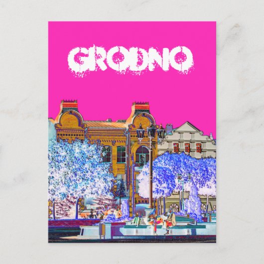 Architectuur van Grodno Belarus Briefkaart (Voorkant)