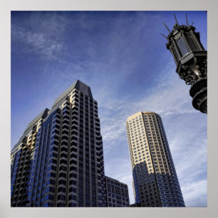Architectuur van het centrum van Boston Poster
