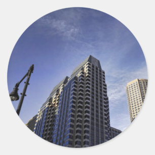 Architectuur van het centrum van Boston Ronde Sticker