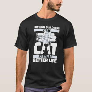 Architectuur van het civiel huis van de kat van de t-shirt